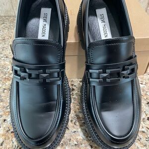 Steve Madden Ladies Chunky Black Platform Loafer